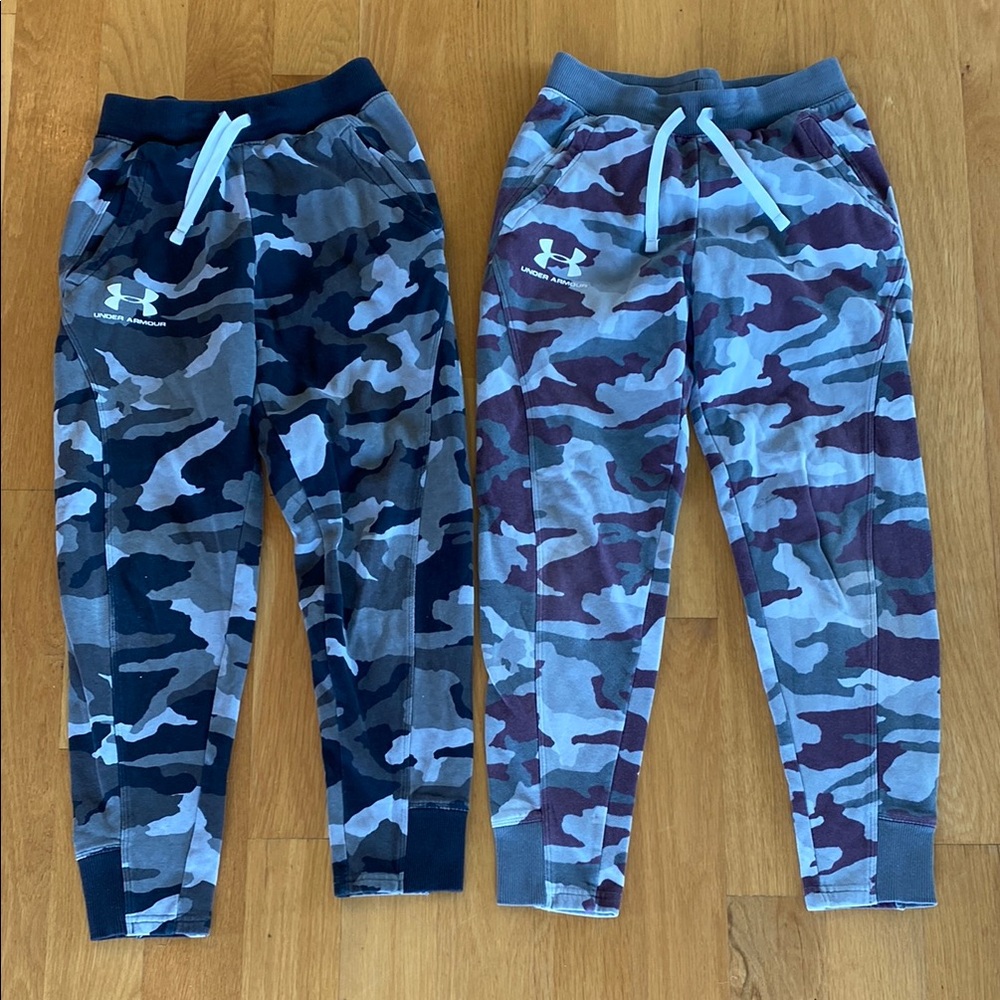 Under Armour Kids' Camo Joggers - Blue and Gray